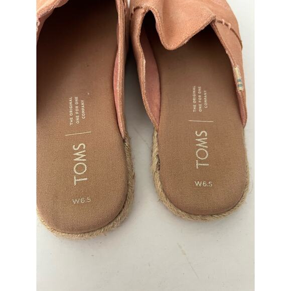 Toms Women's Espadrilles Textile Nova Slipper Mule Slip-On Coral Pink Size 6.5 - Picture 8 of 10